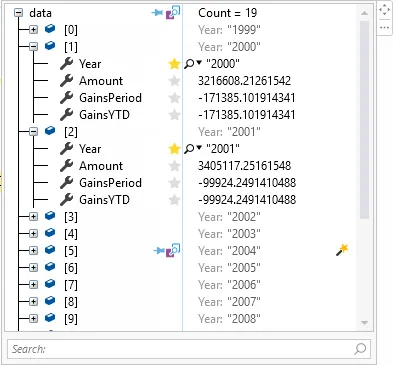 Returned data as List<T>\