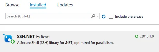 SSH.NET on NuGet